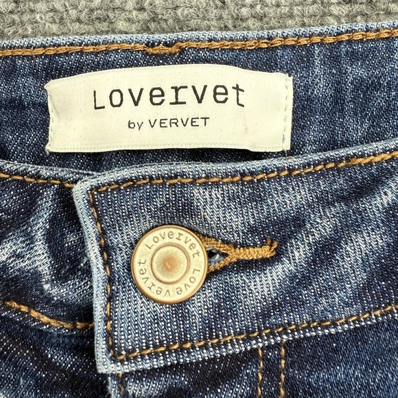 Lovervet by Vervet Jean Womens 30 11 (31x26) Cropped Frayed Hem Distressed Denim - Picture 2 of 13